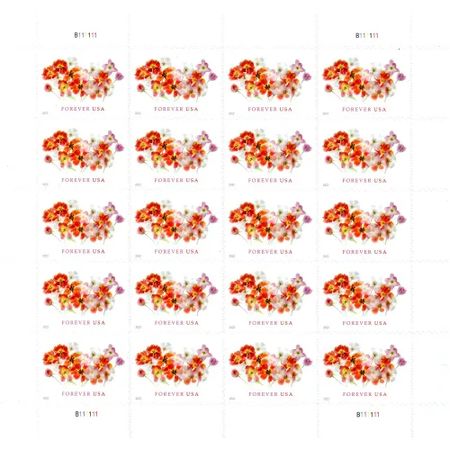 Tulips 2022 - 5 Sheets 100 Pcs Unused Stamps for Mailing